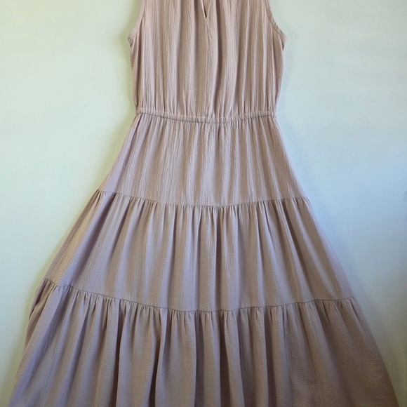 Calvin Klein Sleeveless Tiered Midi Dress - Light Purple - Picture 6 of 8